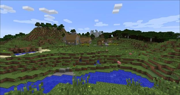 A first spawn in Minecraft