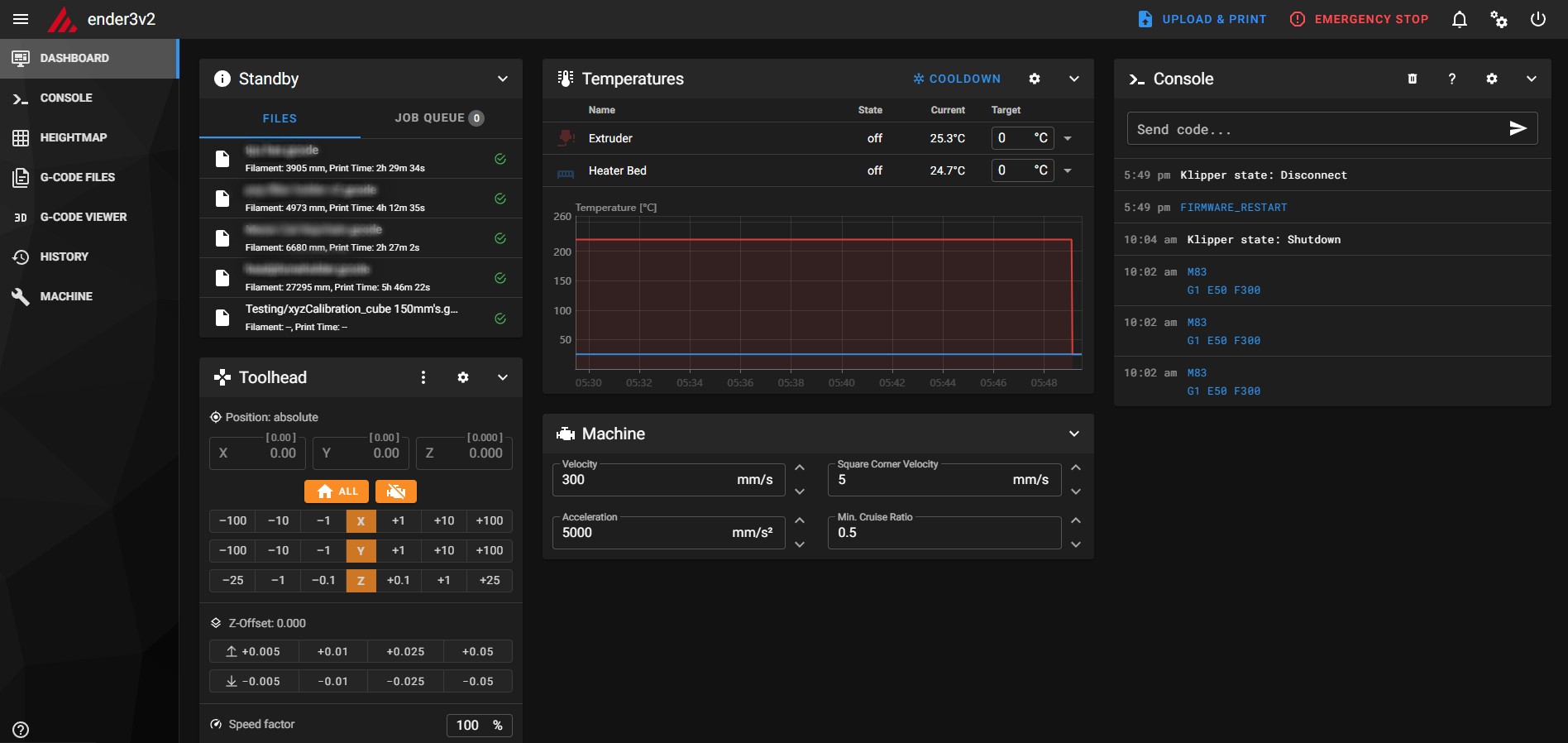 My personal sever running Klipper