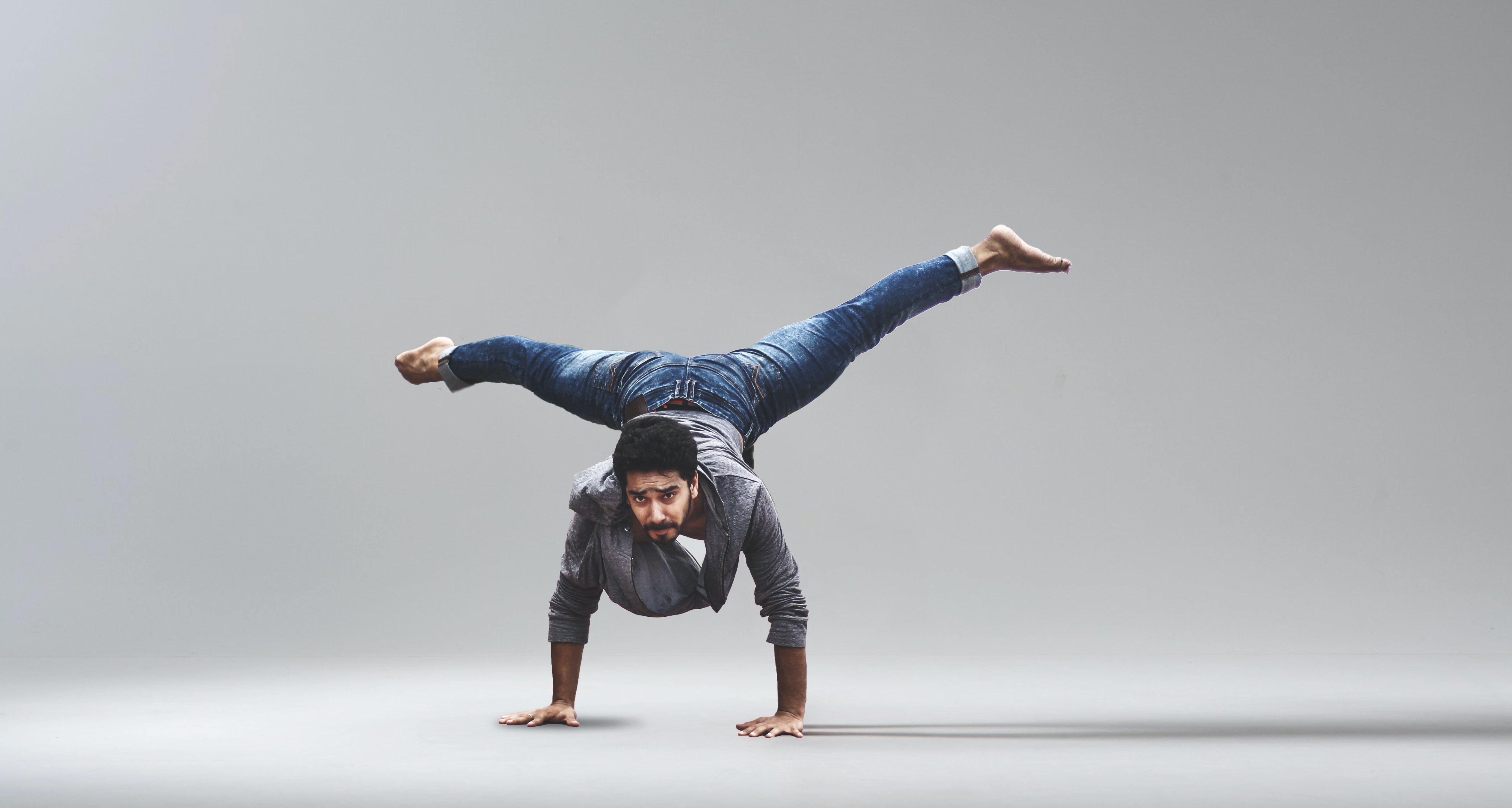 Man doing hand stand
